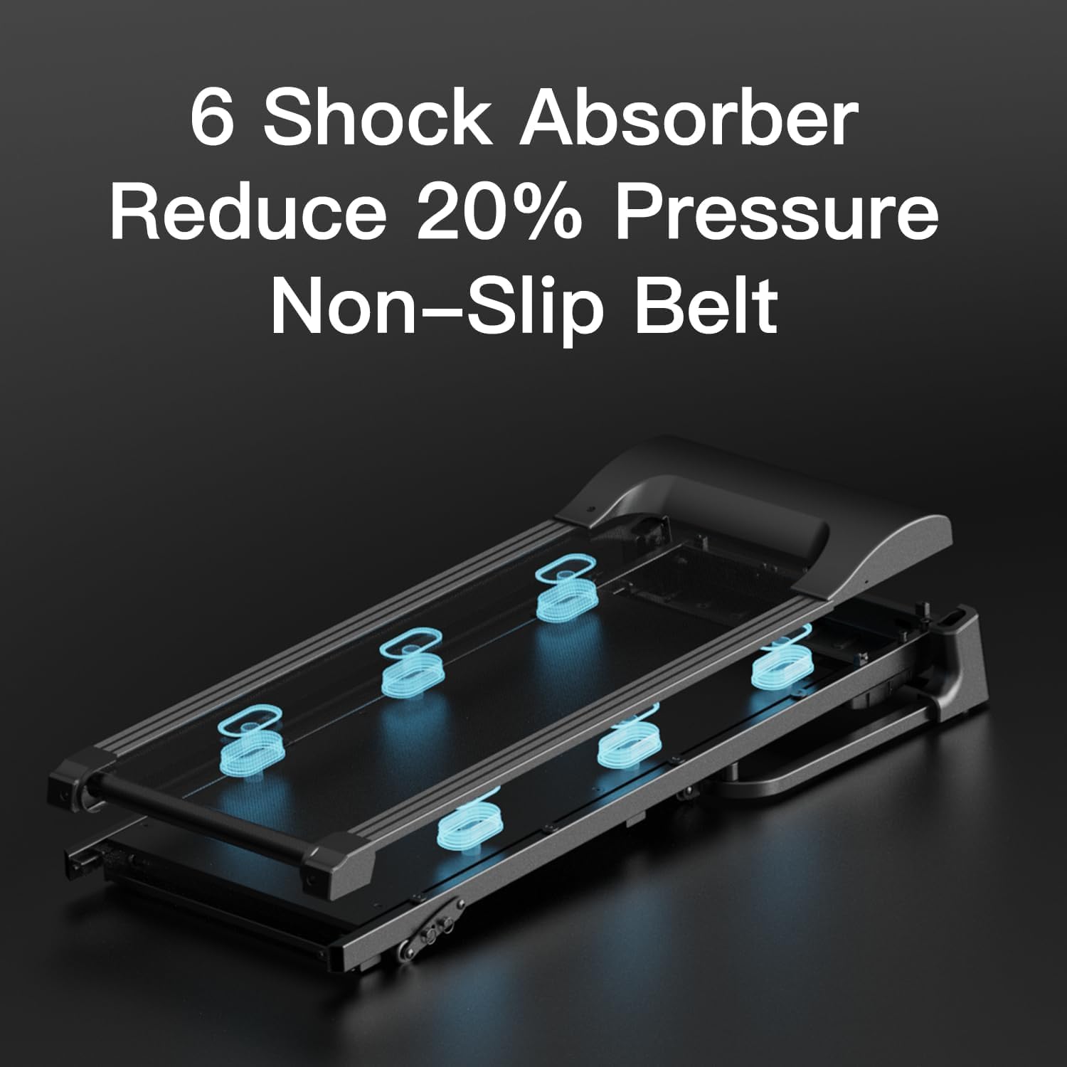 UMAY Fitness Home Folding Incline Treadmill with Pulse Sensors, 3.0 HP Quiet Brushless, 300 lbs Capacity (Black or Gray) - Image 7