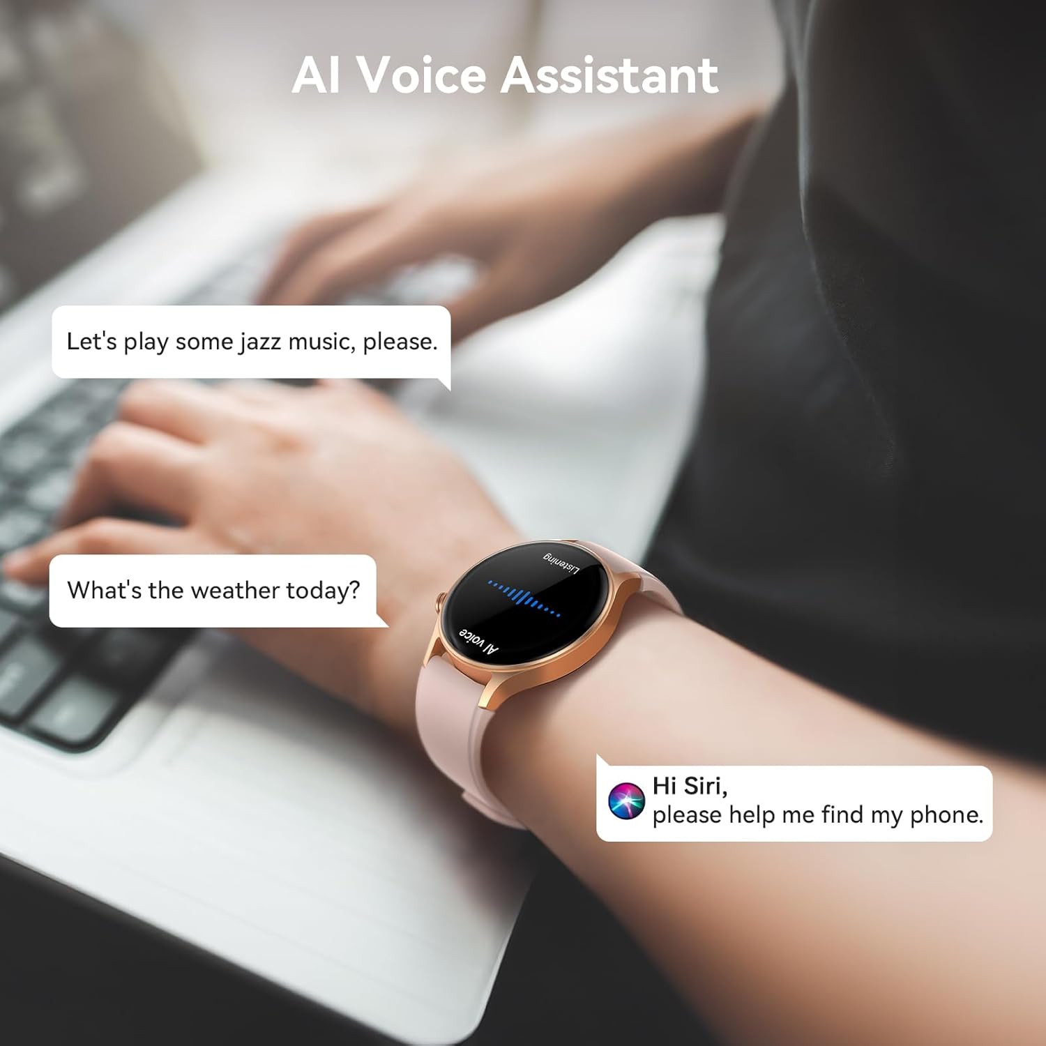 aeac Smart Watch for Women, AMOLED Ultra-Clear Screen Activity Trackers with Heart Rate/Sleep/SpO2 Monitor, Smartwatch for iPhone/Samsung/Android, 110+ Sport Modes Waterproof Fitness Reloj Inteligente - Image 4