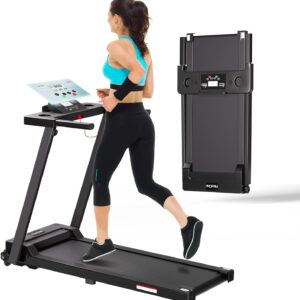 Portable Foldable 3.0 HP Small Treadmills for Home Office with 300 LBS Capacity, Folding Running Walking Compact Treadmill with Handle Bar and LED Display