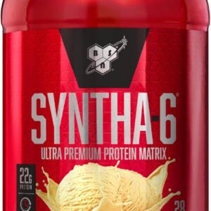 BSN SYNTHA-6 Whey Protein Powder, Vanilla Milk Isolate Protein Powder with Micellar Casein, Ice Cream, 28 Servings (Package May Vary)