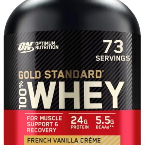 Optimum Nutrition Gold Standard 100% Whey Protein Powder, French Vanilla Crème, 5 Pound (Packaging May Vary)