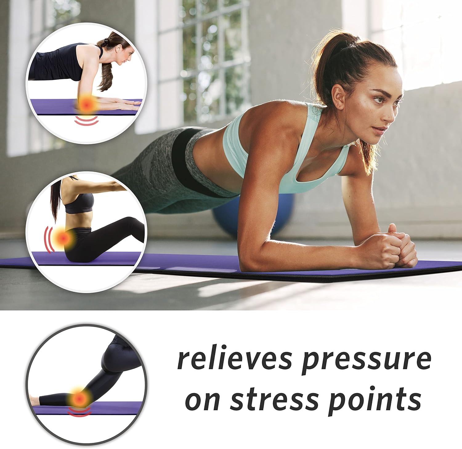 MICRODRY Deluxe Fitness Exercise Yoga Mat for Home & Gym, Extra Thick for High Impact Training, Multi Layered Skid Resistant Surface, Odor Neutralizing with Carrying Strap - Image 4