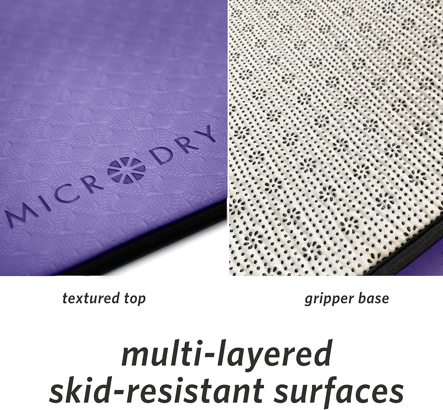 MICRODRY Deluxe Fitness Exercise Yoga Mat for Home & Gym, Extra Thick for High Impact Training, Multi Layered Skid Resistant Surface, Odor Neutralizing with Carrying Strap - Image 5
