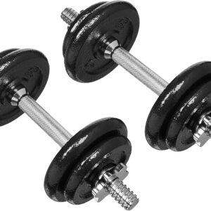 Amazon Basics Adjustable Dumbbell Hand Weight Set, 38 Pounds, Black