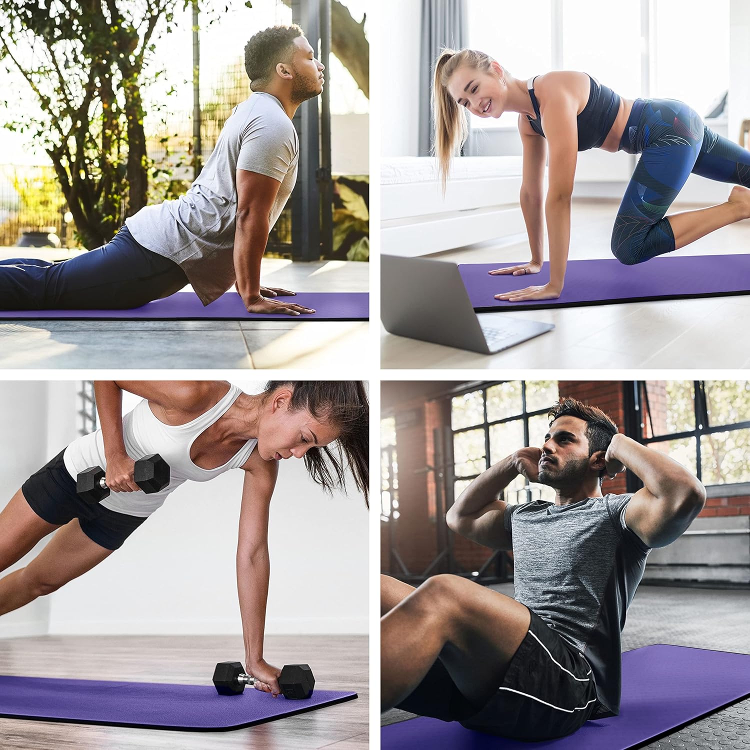 MICRODRY Deluxe Fitness Exercise Yoga Mat for Home & Gym, Extra Thick for High Impact Training, Multi Layered Skid Resistant Surface, Odor Neutralizing with Carrying Strap - Image 7